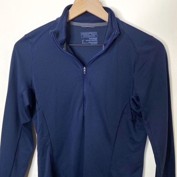 Patagonia Capilene Midweight Zip Long Sleeve Baselayer Navy Blue - Picture 3 of 6